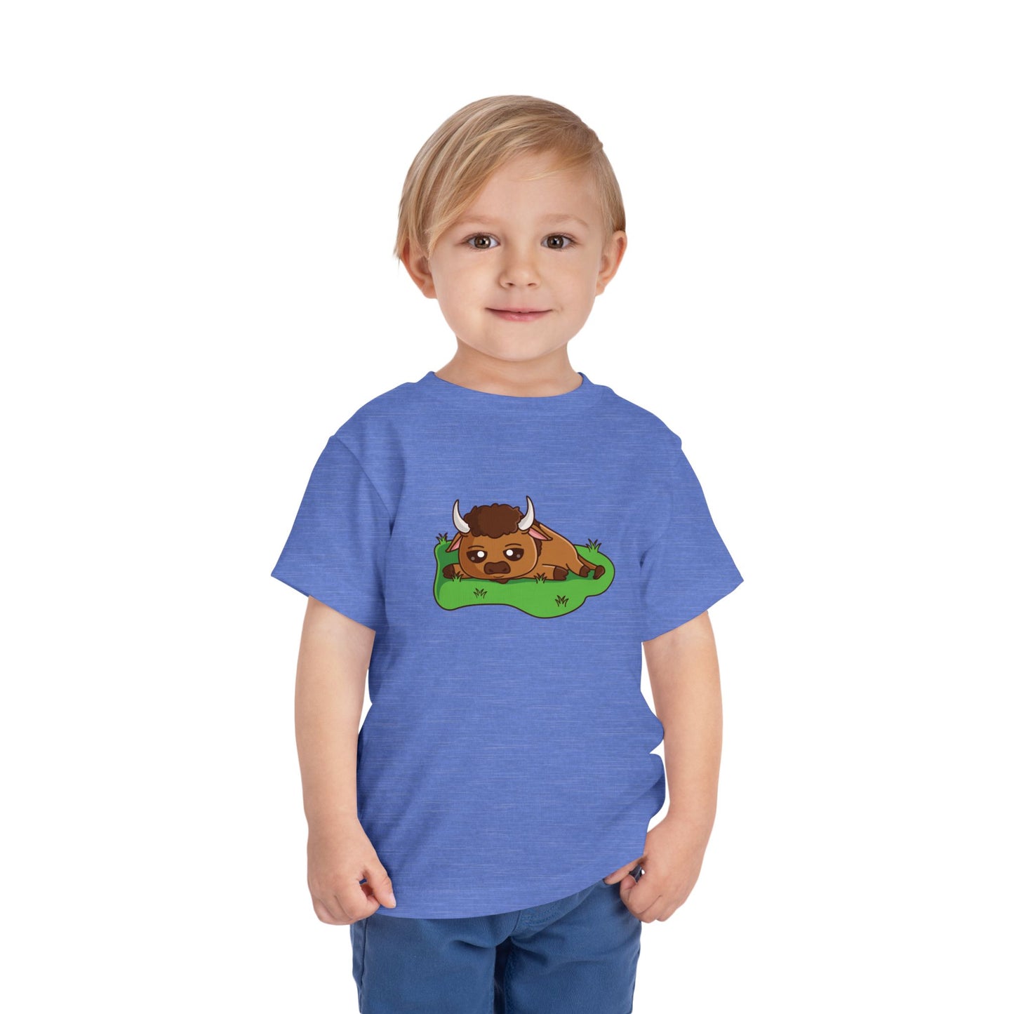 Bison Resting Kawaii Style Toddler Tee Shirt by Zoo Guide™