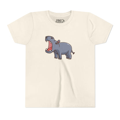 Open Mouth Hippo Kawaii Style Youth Tee Shirt by Zoo Guide™