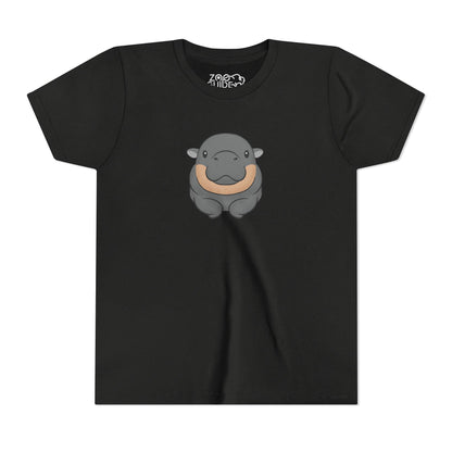 Pygmy Hippo Laying Down Youth Tee Shirt by Zoo Guide™