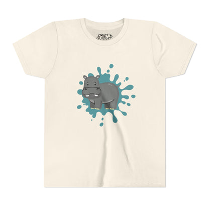 Hippo Color Splash Youth Tee Shirt by Zoo Guide™