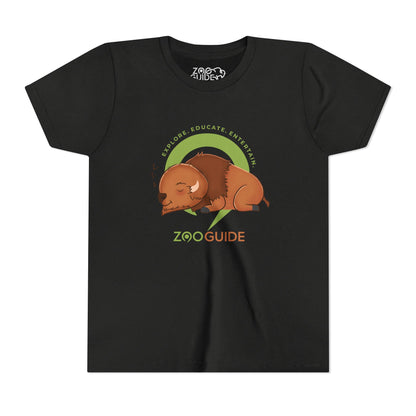 Bison Sleeping in Zoo Guide™ Waypoint Icon Youth Tee Shirt by Zoo Guide™