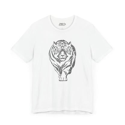 Tiger Word Art Adult Unisex Short Sleeve Tee