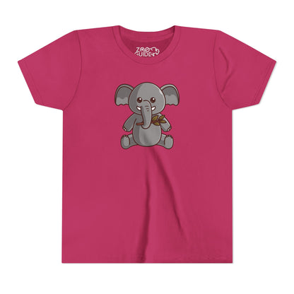 African Elephant Kawaii Style Youth Tee Shirt by Zoo Guide™