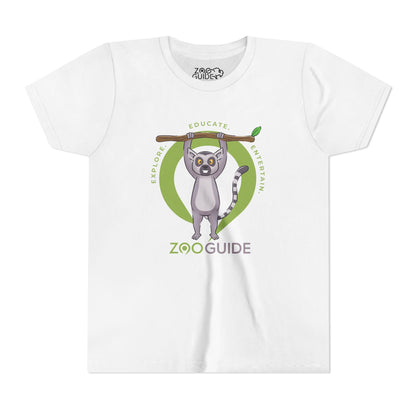 Ring-tailed Lemur "Hang in There" in Zoo Guide™ Waypoint Icon Youth Tee Shirt by Zoo Guide™