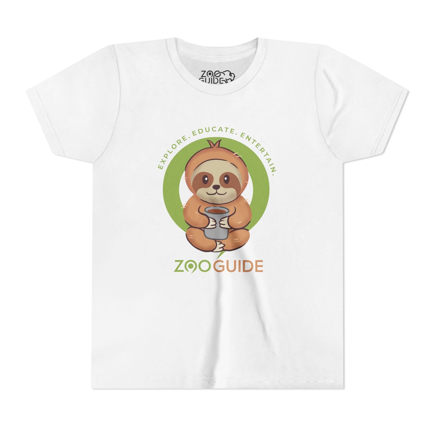 Sloth Drinking from Cup in Zoo Guide™ Waypoint Icon Youth Tee Shirt by Zoo Guide™