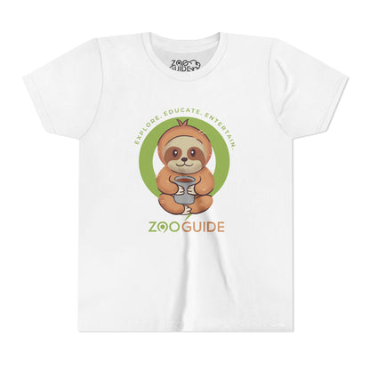 Sloth Drinking from Cup in Zoo Guide™ Waypoint Icon Youth Tee Shirt by Zoo Guide™