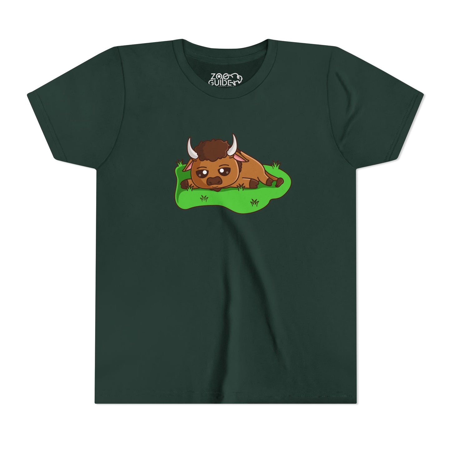 Bison Resting Kawaii Style Youth Tee Shirt by Zoo Guide™