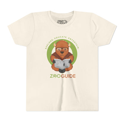 American Bison Reading in Zoo Guide™ Waypoint Icon Youth Tee Shirt by Zoo Guide™