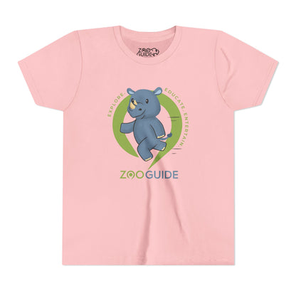 Rhino Running in Zoo Guide™ Waypoint Icon Youth Tee Shirt by Zoo Guide™