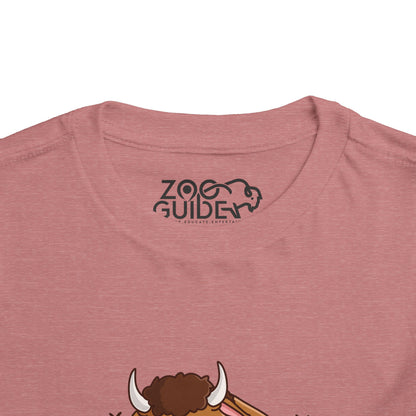 Bison Resting Kawaii Style Toddler Tee Shirt by Zoo Guide™