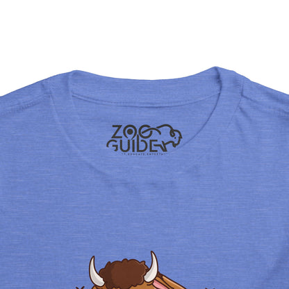 Bison Resting Kawaii Style Toddler Tee Shirt by Zoo Guide™