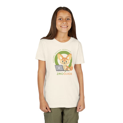 Fennec Fox on Laptop in Zoo Guide™ Waypoint Icon Youth Tee Shirt by Zoo Guide™