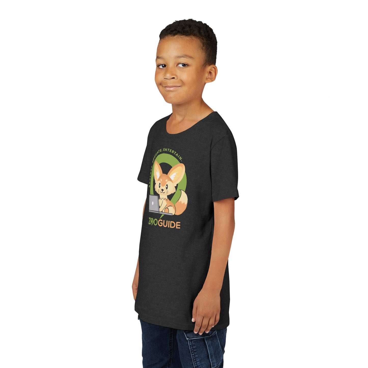 Fennec Fox on Laptop in Zoo Guide™ Waypoint Icon Youth Tee Shirt by Zoo Guide™