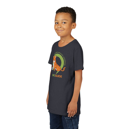 Tiger with Soccer Ball in Zoo Guide™ Waypoint Icon Youth Tee Shirt by Zoo Guide™