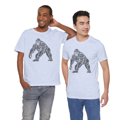 Gorilla Word Art Adult Unisex Short Sleeve Tee by Zoo Guide™