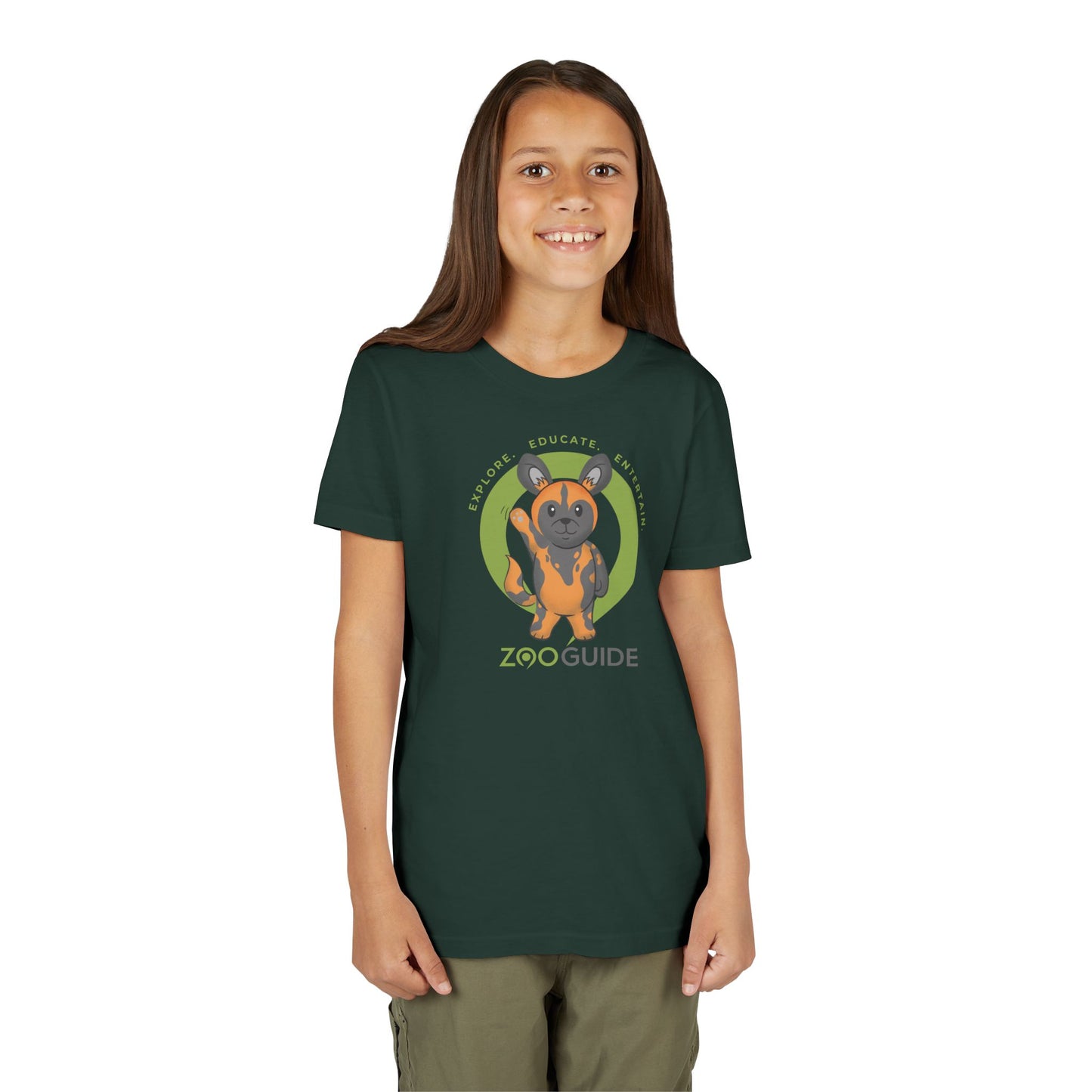 African Painted Dog Waving in Zoo Guide™ Waypoint Icon Youth Tee Shirt by Zoo Guide™