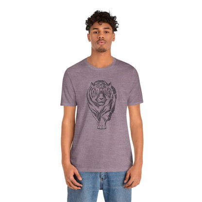 Tiger Word Art Adult Unisex Short Sleeve Tee