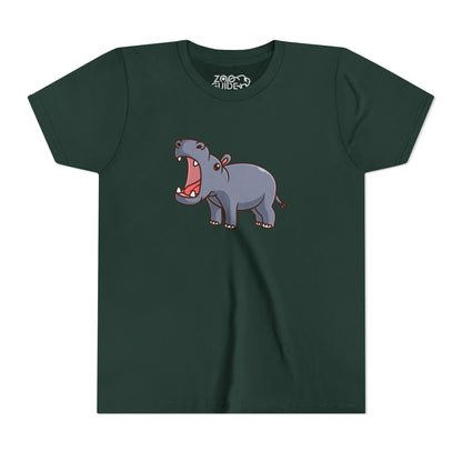 Open Mouth Hippo Kawaii Style Youth Tee Shirt by Zoo Guide™