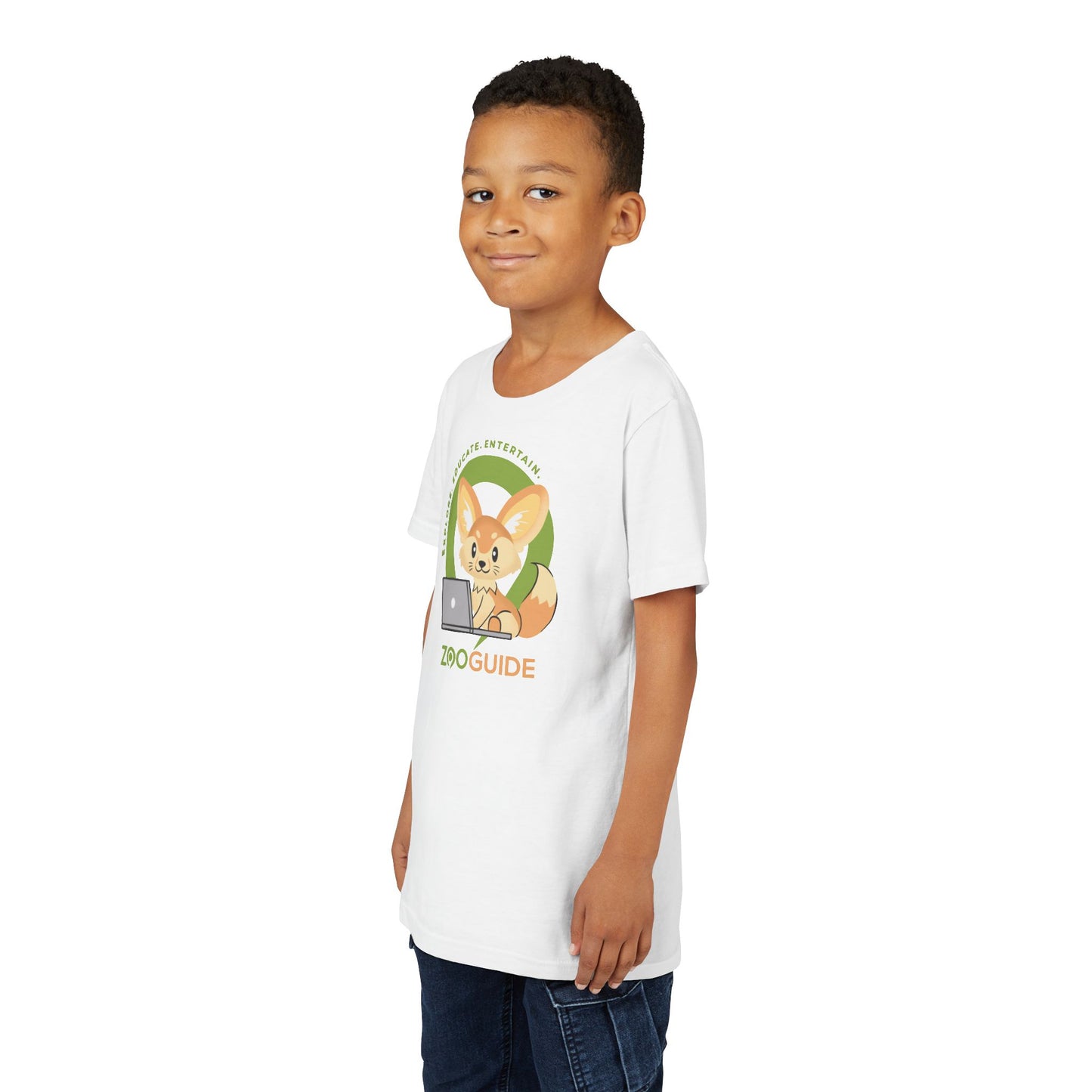 Fennec Fox on Laptop in Zoo Guide™ Waypoint Icon Youth Tee Shirt by Zoo Guide™