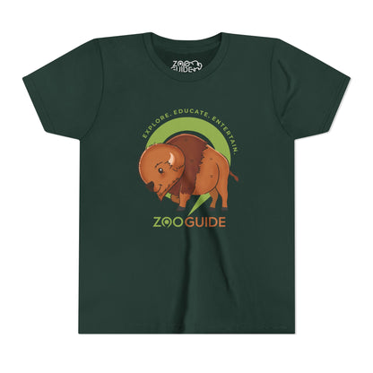 American Bison in Zoo Guide™ Waypoint Icon Youth Tee Shirt by Zoo Guide™