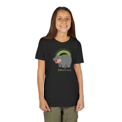 Pygmy Hippo Open Mouth in Zoo Guide™ Waypoint Icon Youth Tee Shirt by Zoo Guide™