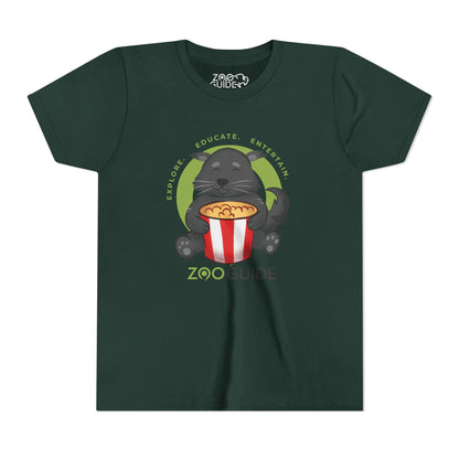 Binturong Eating Popcorn in Zoo Guide™ Waypoint Icon Youth Tee Shirt by Zoo Guide™