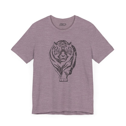 Tiger Word Art Adult Unisex Short Sleeve Tee